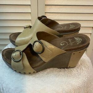Dansko slip in leather wedge